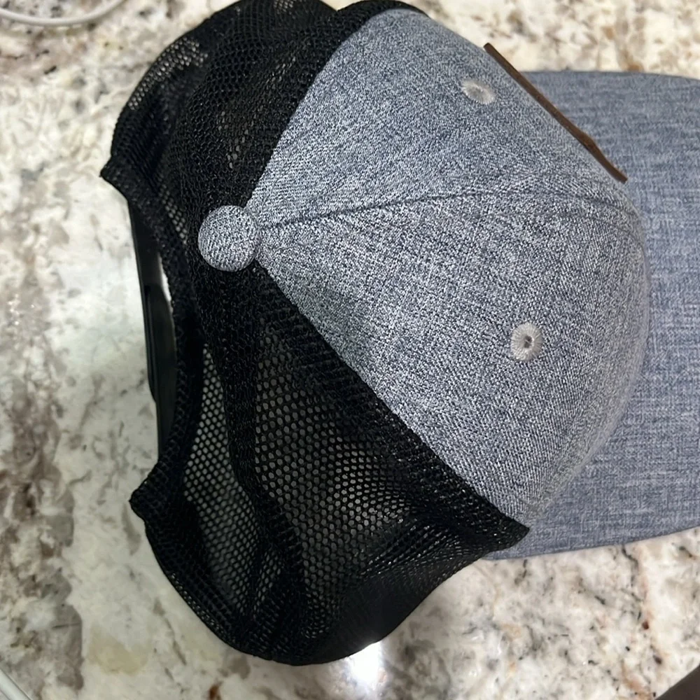 Arcadian Outfitters Patch Snapback Trucker Hat Gray OSFA Mesh Back